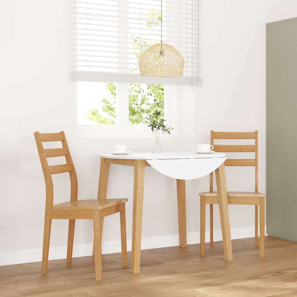 Sedie da Pranzo 2 pz Naturale in Legno Massello di Hevea