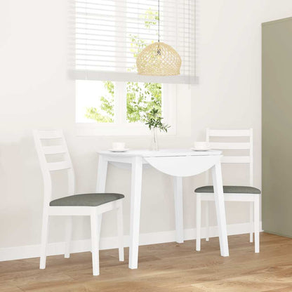 Sedie da Pranzo con Cuscini 2 pz Bianco Legno Massello di Hevea