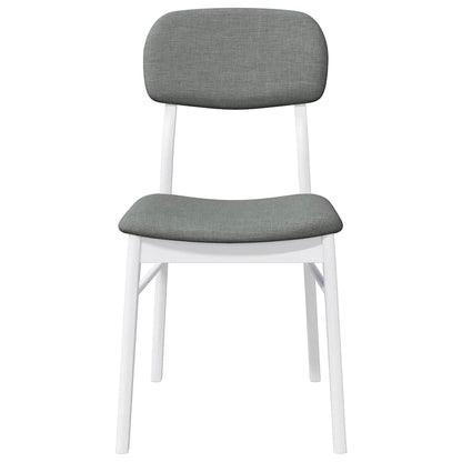 Sedie da Pranzo con Cuscini 2 pz Bianco Legno Massello di Hevea