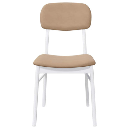 Sedie da Pranzo con Cuscini 2 pz Bianco Legno Massello di Hevea