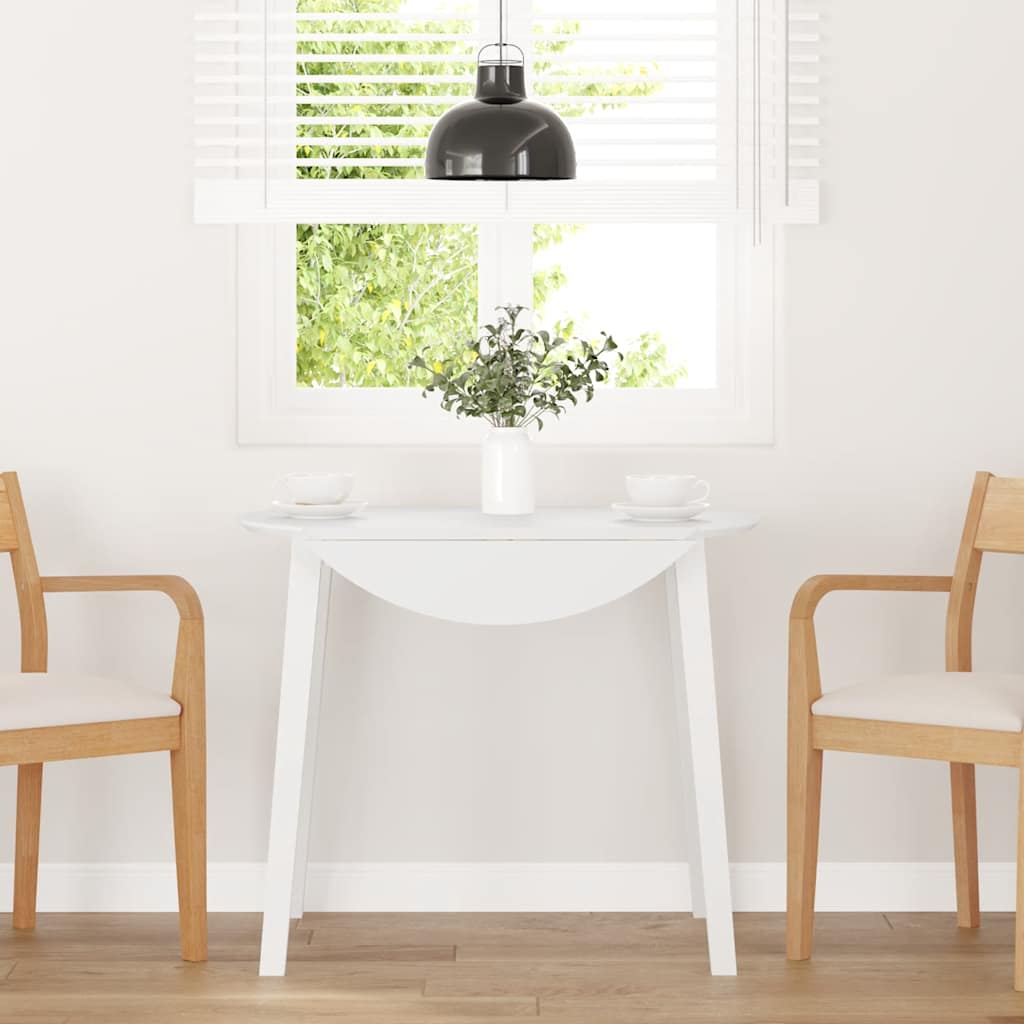 Tavolo da Pranzo Bianco in Legno Massello di Hevea