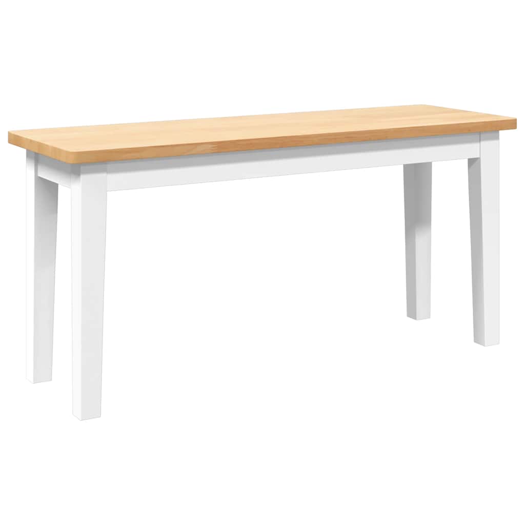 Panca 90 cm Bianco in Legno Massello di Hevea