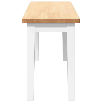 Panca 90 cm Bianco in Legno Massello di Hevea