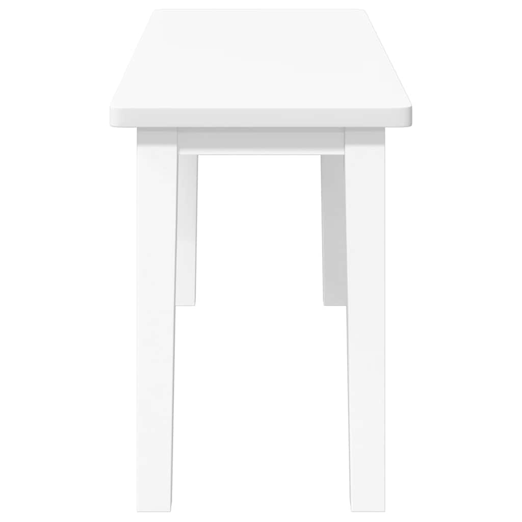 Panca 90 cm Bianco in Legno Massello di Hevea