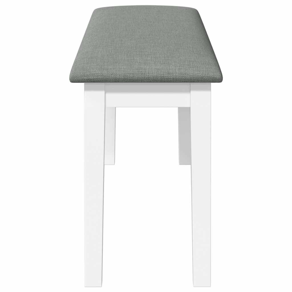 Panca 110 cm Bianco in Legno Massello di Hevea