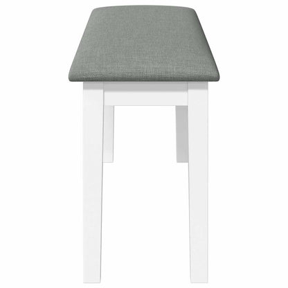 Panca 110 cm Bianco in Legno Massello di Hevea