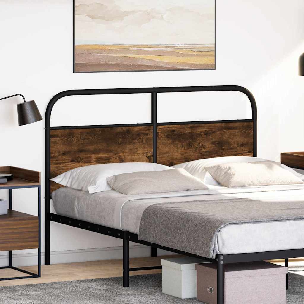 Testiera di Ricambio Rovere Fumo 140 cm in Acciaio e Legno Multistrato