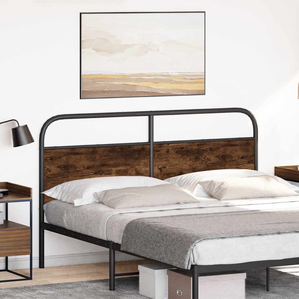 Testiera Rovere Fumo 150 cm in Acciaio e Legno Multistrato