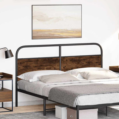 Testiera Rovere Fumo 150 cm in Acciaio e Legno Multistrato
