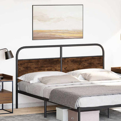 Testiera di Ricambio Rovere Fumo 160 cm in Acciaio e Legno Multistrato