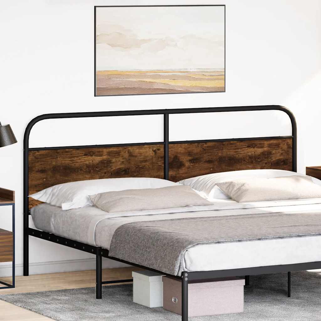 Testiera di Ricambio Rovere Fumo 180 cm in Acciaio e Legno Multistrato