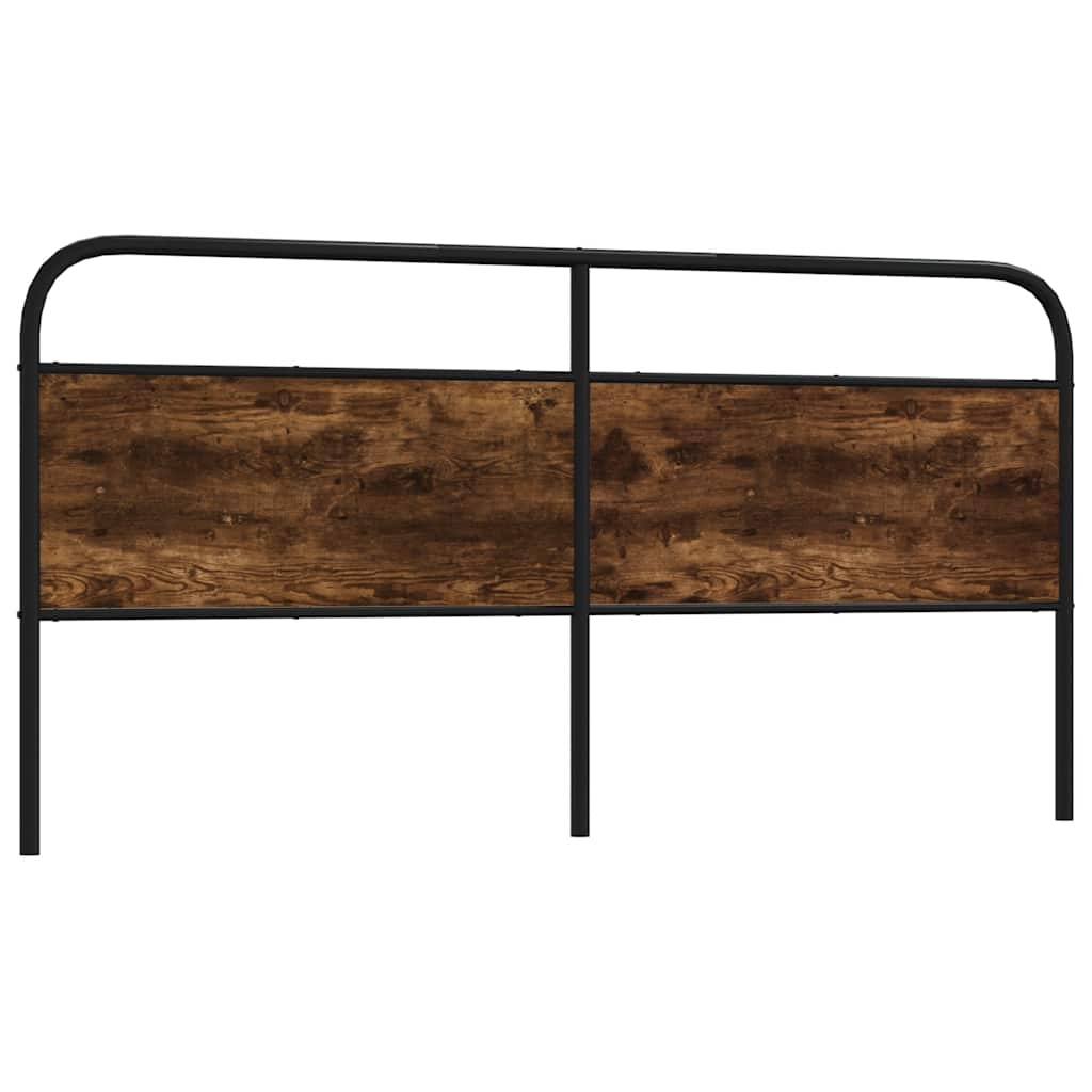 Testiera di Ricambio Rovere Fumo 190 cm in Acciaio e Legno Multistrato