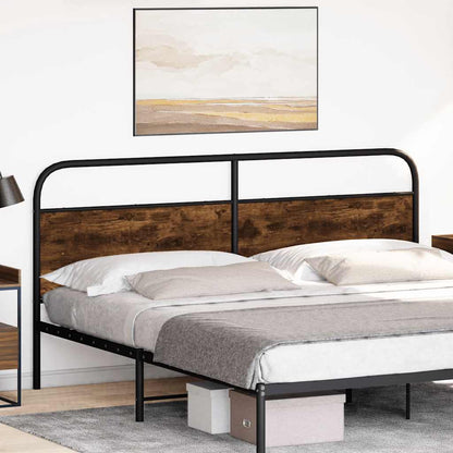 Testiera di Ricambio Rovere Fumo 190 cm in Acciaio e Legno Multistrato