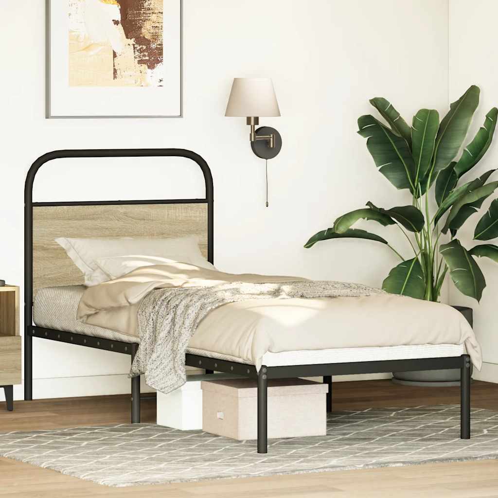 Testiera di Ricambio Rovere Sonoma 75 cm in Acciaio e Legno Multistrato