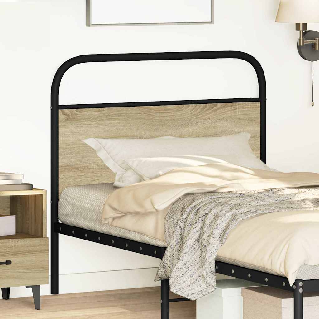 Testiera di Ricambio Rovere Sonoma 90 cm in Acciaio e Legno Multistrato
