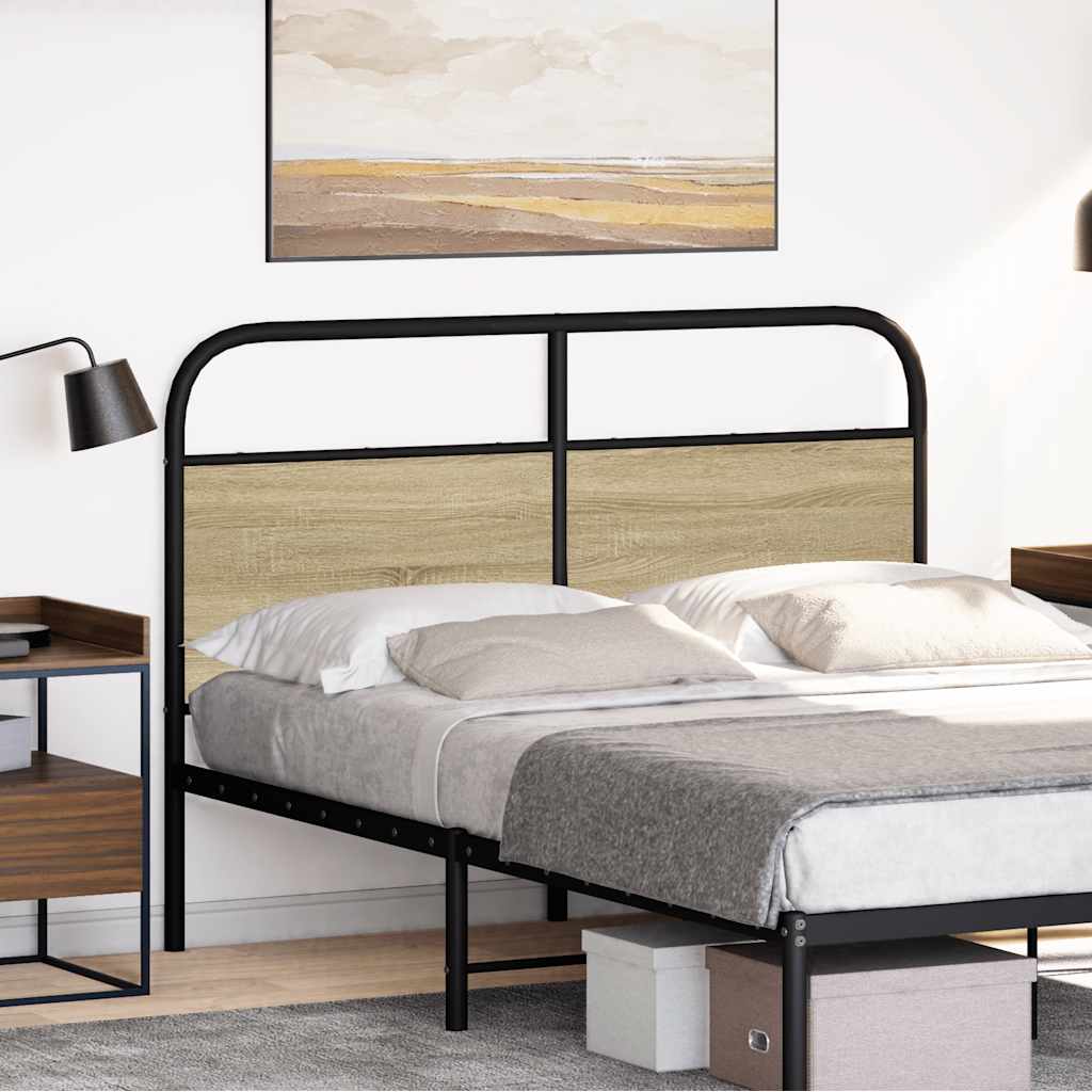 Testiera Rovere Sonoma 140 cm in Acciaio e Legno Multistrato