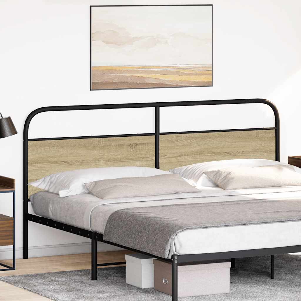 Testiera di Ricambio Rovere Sonoma 190 cm in Acciaio e Legno Multistrato