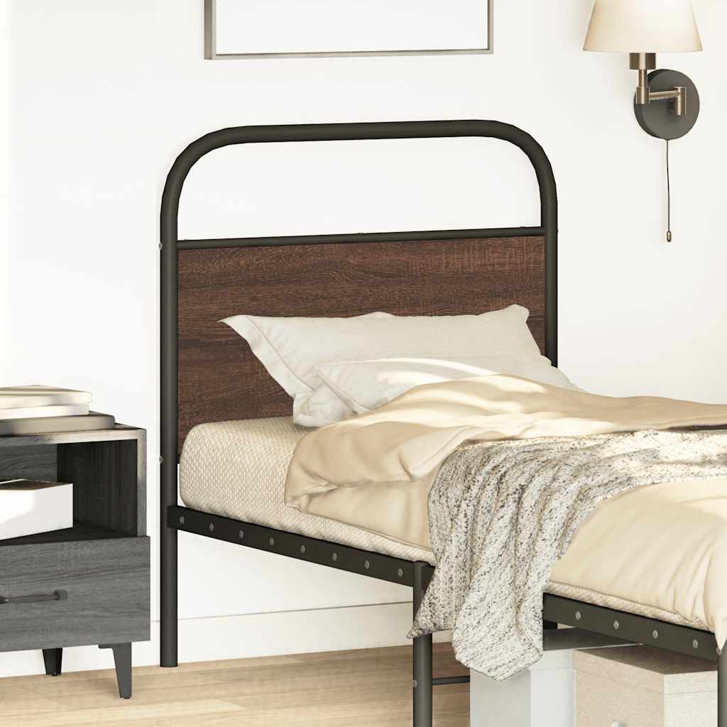 Testiera di Ricambio Rovere Marrone 75 cm in Acciaio e Truciolato