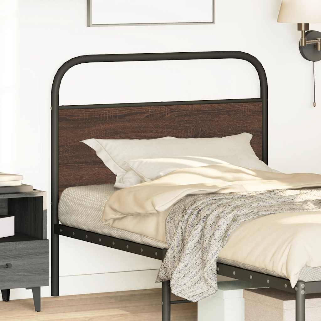 Testiera di Ricambio Rovere Marrone 90 cm in Acciaio e Truciolato