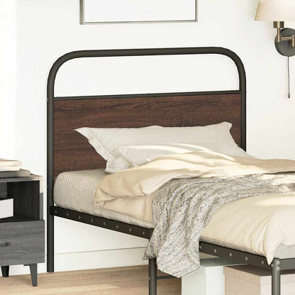 Testiera di Ricambio Rovere Marrone 107 cm in Acciaio e Truciolato