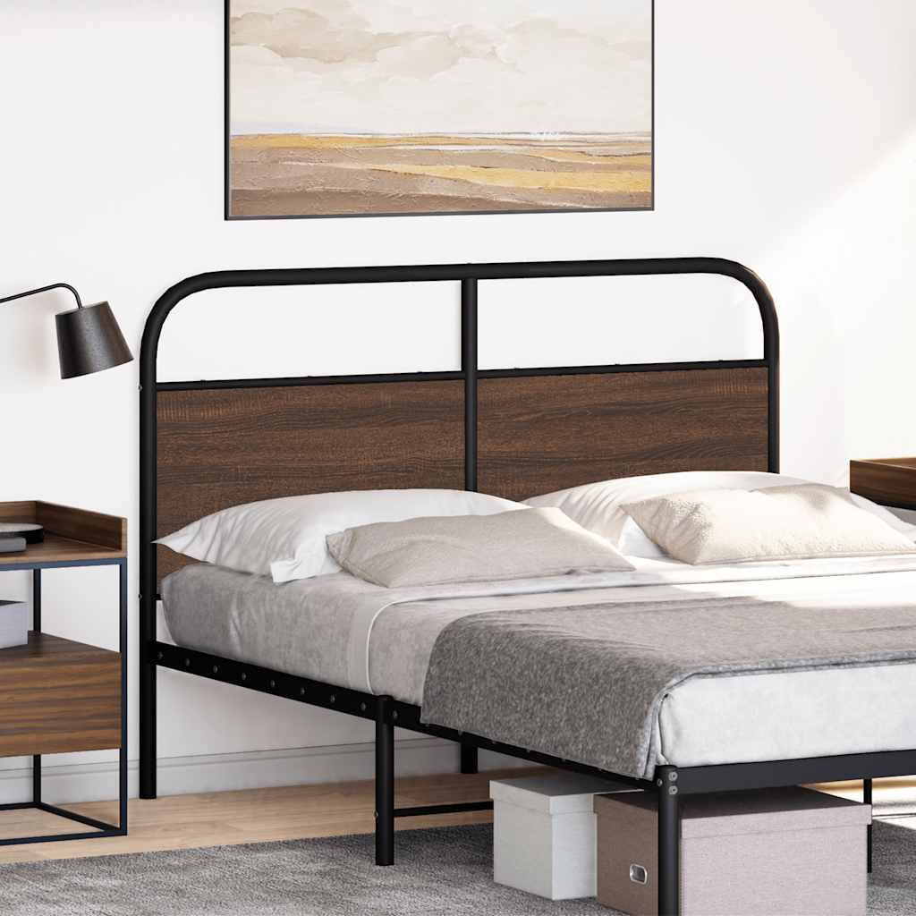 Testiera di Ricambio Rovere Marrone 120 cm in Acciaio e Truciolato