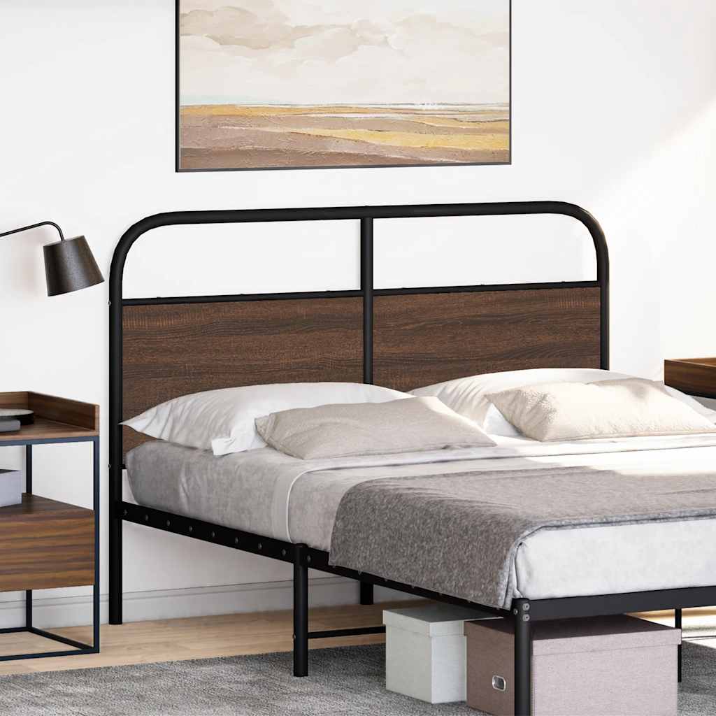 Testiera di Ricambio Rovere Marrone 140 cm in Acciaio e Truciolato
