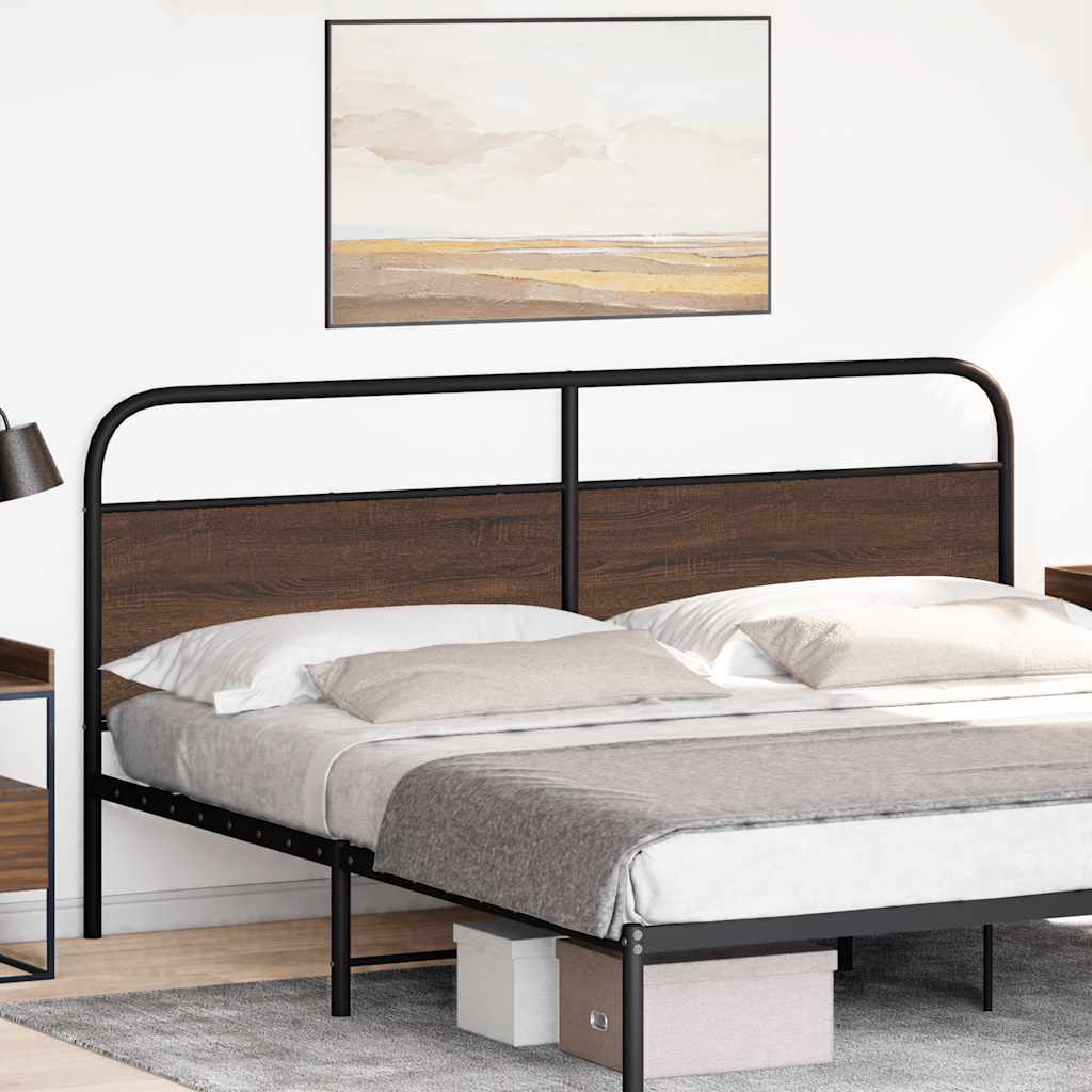 Testiera di Ricambio Rovere Marrone 200 cm in Acciaio e Truciolato