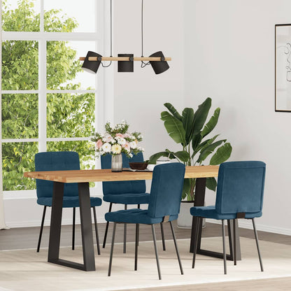 Sedie da Pranzo 4 pz Blu in Velluto