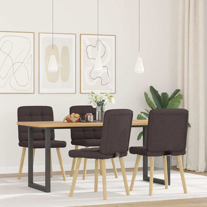Sedie da Pranzo 4 pz Marrone Scuro in Tessuto