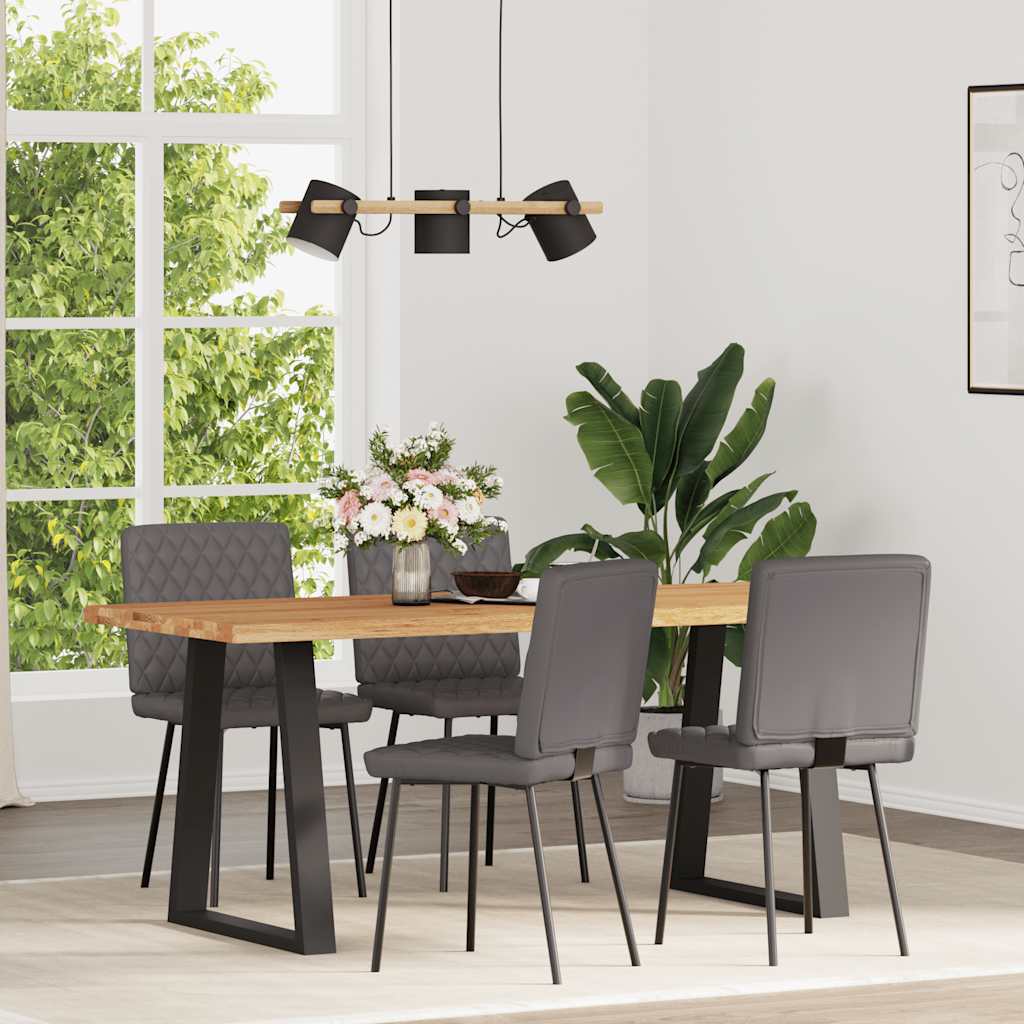 Sedie da Pranzo 4 pz Grigie in Similpelle