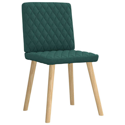 Sedie da Pranzo 4 pz in Tessuto Verde Scuro
