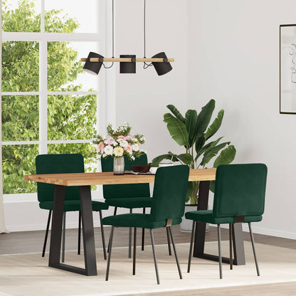 Sedie da Pranzo 4 pz Verde Scuro in Velluto