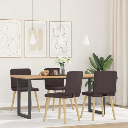 Sedie da Pranzo 4 pz Marrone Scuro in Tessuto