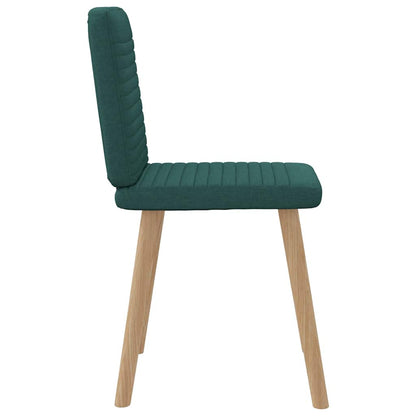 Sedie da Pranzo 4 pz in Tessuto Verde Scuro