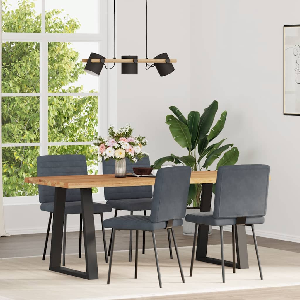 Sedie da Pranzo 4 pz Grigio Scuro in Velluto