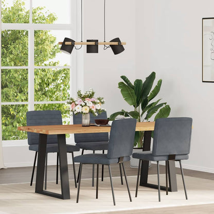 Sedie da Pranzo 4 pz Grigio Scuro in Velluto