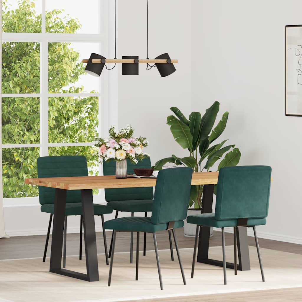 Sedie da Pranzo 4 pz Verde Scuro in Velluto