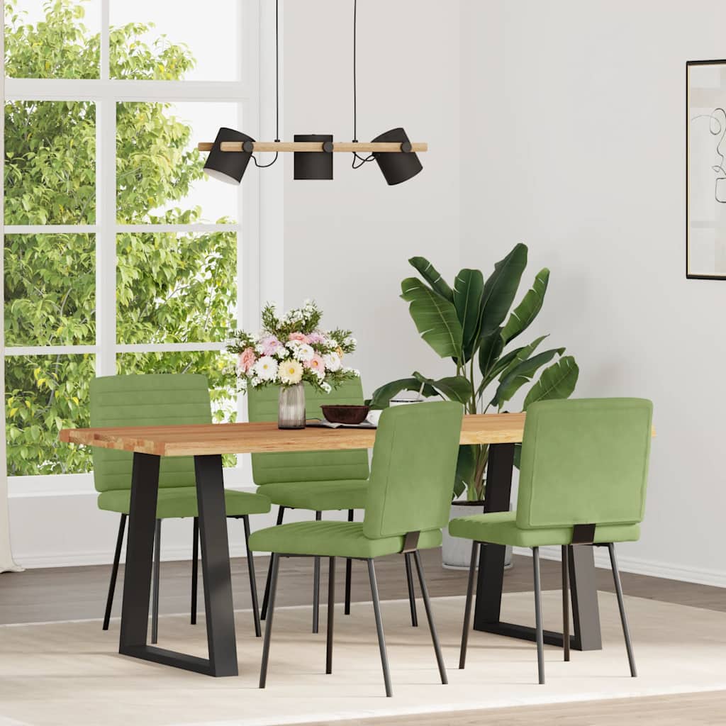 Sedie da Pranzo 4 pz Verde Chiaro in Velluto