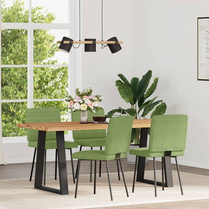 Sedie da Pranzo 4 pz Verde Chiaro in Velluto