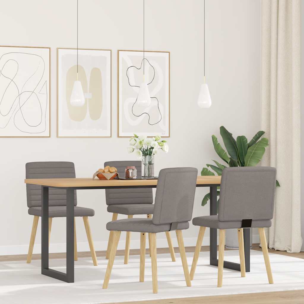 Sedie da Pranzo 4 pz Tortora in Tessuto