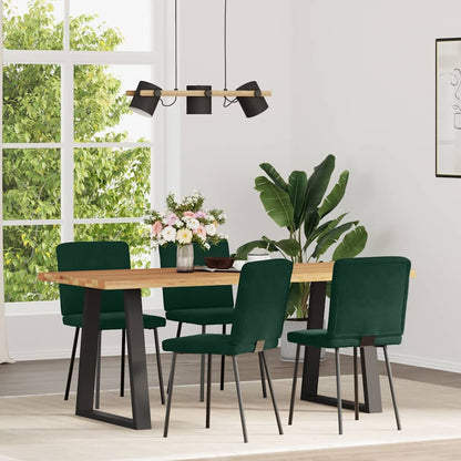 Sedie da Pranzo 4 pz Verde Scuro in Velluto