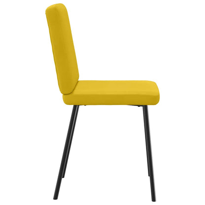 Sedie da Pranzo 4 pz Gialle in Velluto