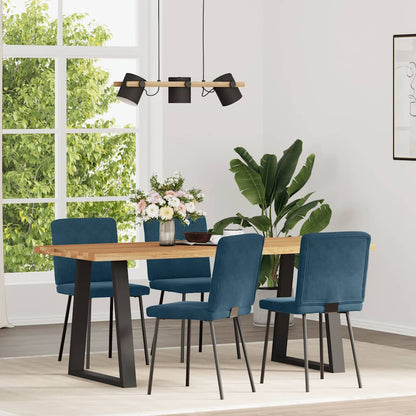 Sedie da Pranzo 4 pz Blu in Velluto