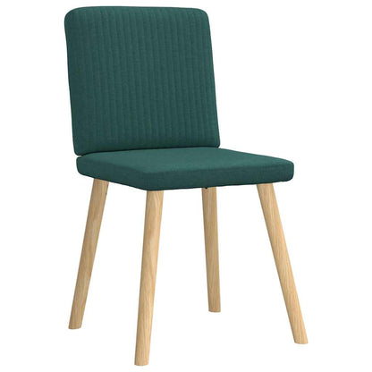 Sedie da Pranzo 4 pz in Tessuto Verde Scuro