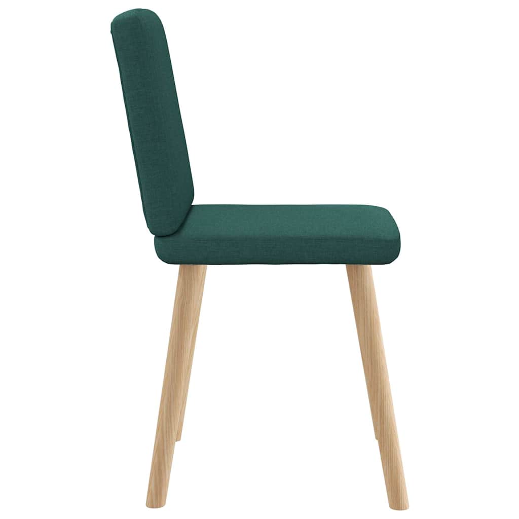 Sedie da Pranzo 4 pz in Tessuto Verde Scuro