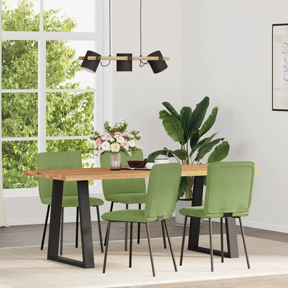 Sedie da Pranzo 4 pz Verde Chiaro in Velluto