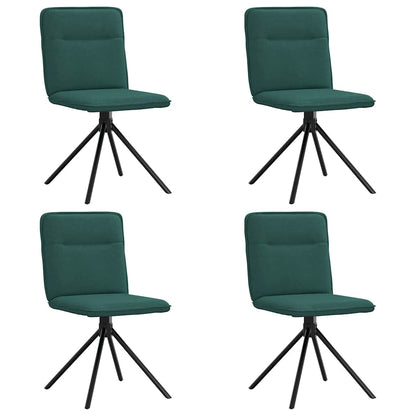 Sedie da Pranzo 4 pz in Tessuto Verde Scuro