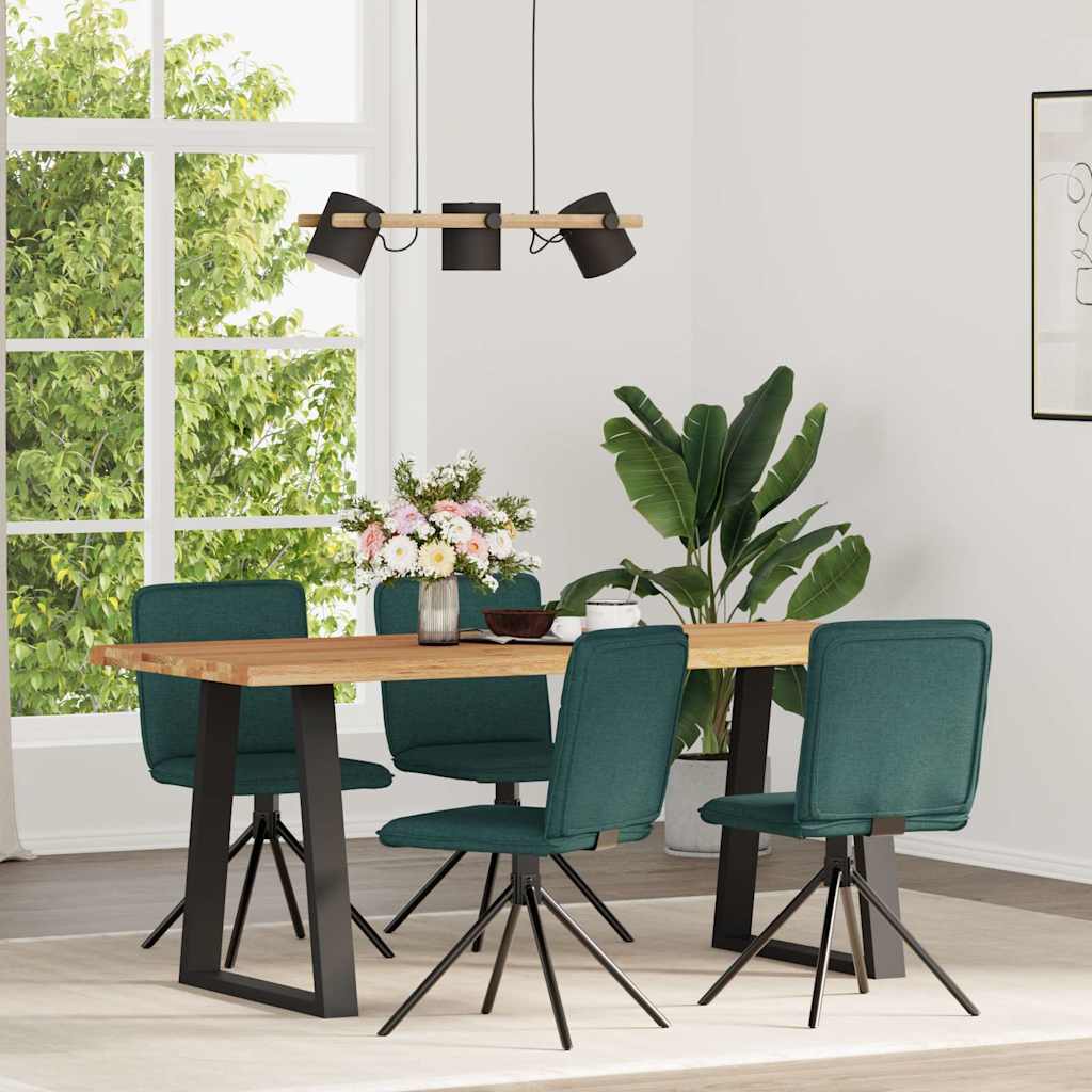 Sedie da Pranzo 4 pz in Tessuto Verde Scuro
