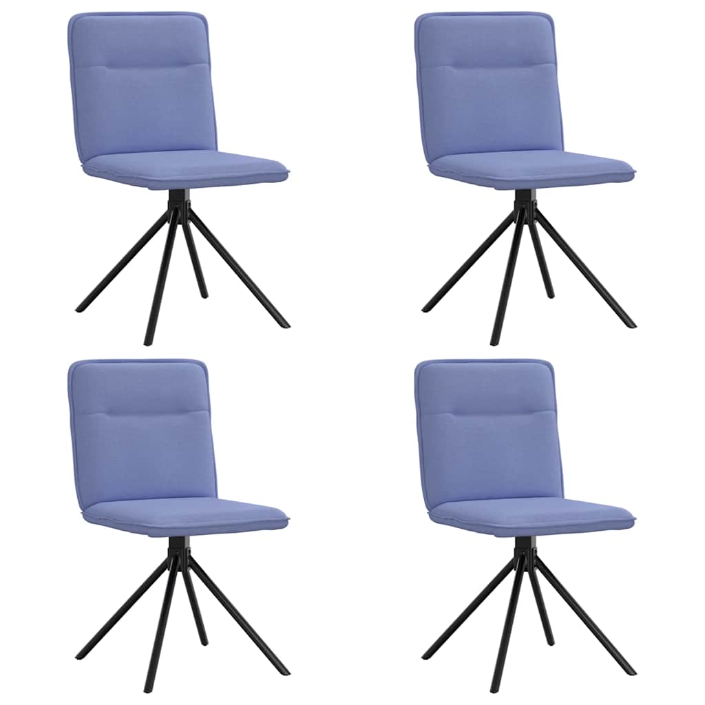 Sedie da Pranzo 4 pz Blu Jeans in Tessuto