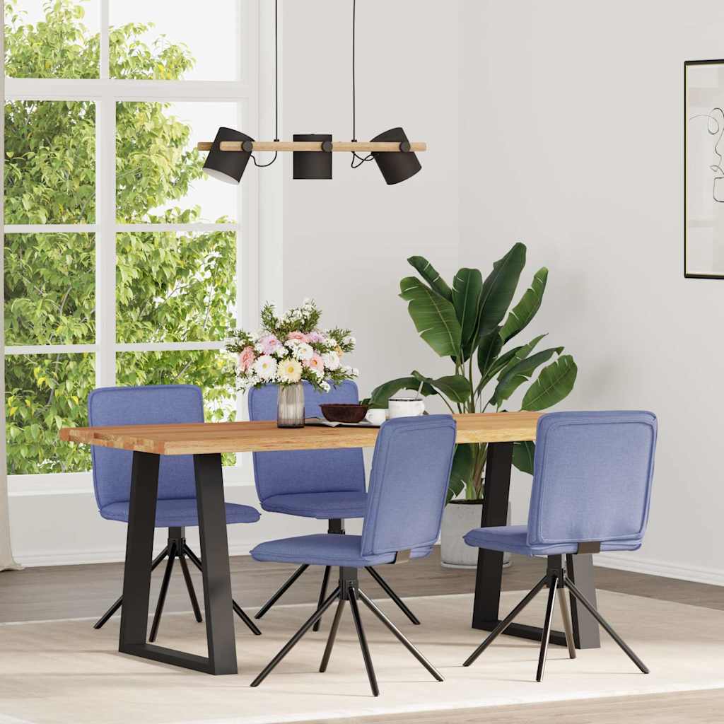 Sedie da Pranzo 4 pz Blu Jeans in Tessuto